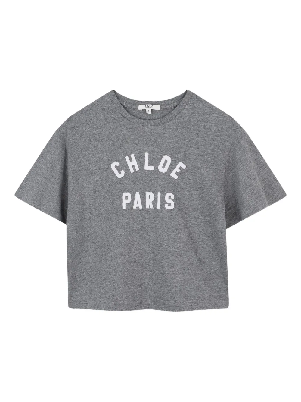 

Укороченная футболка с логотипом Chloé Kids, серый