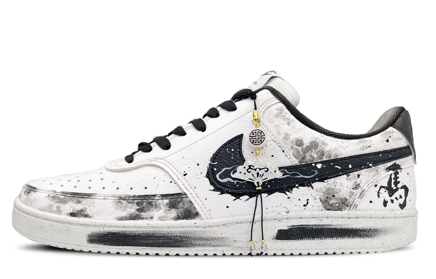 

Nike Court Vision 1 Abrasion Resistant низкие скейтборд кроссовки мужские Black White