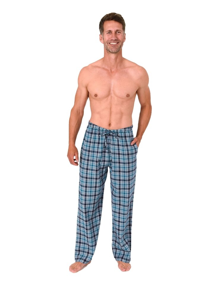 

Пижама NORMANN Lange Flanell Hose kariert, синий