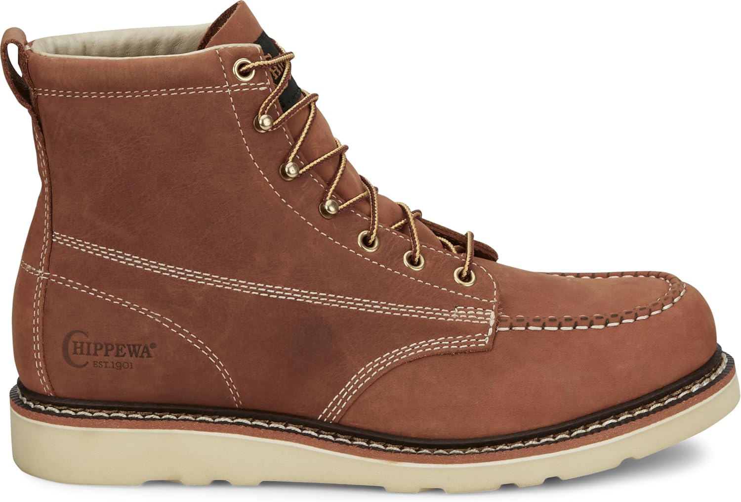 Ботинки мужские Chippewa Men's Edge Walker 6 с шнуровкой и клиновидной подошвой, Tan - Soft Toe — фото 2