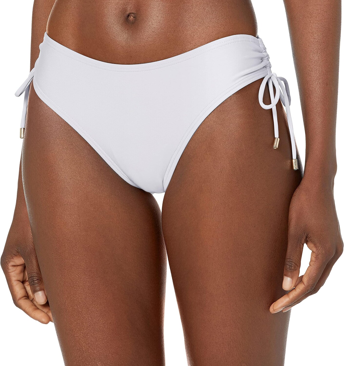 

Женский купальник бикини с боковыми сборками, низ купальника Calvin Klein, цвет Soft White