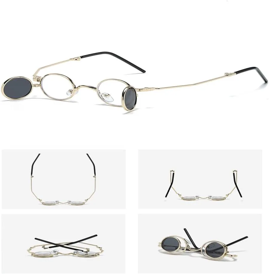 

Стильные повседневные солнцезащитные очки-раскладушки для женщин, маленькие круглые складные очки, модные очки с защитой от УФ-излучения UV400 KTUCN, Hd7