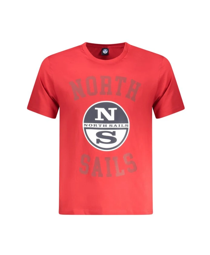 

Красная хлопковая мужская футболка в морском стиле North Sails, красный
