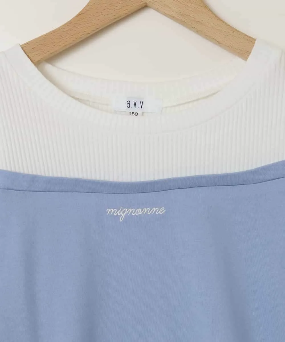 Футболка с открытыми плечами и многослойным логотипом A.V.V, Light blue — фото 4