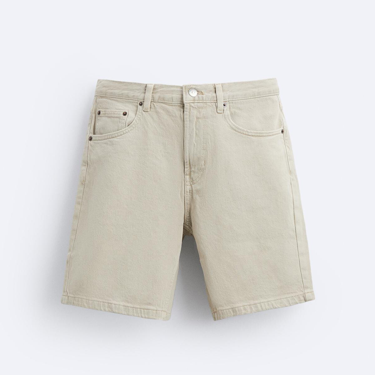 

Шорты Zara Coloured Denim Bermuda, песочный