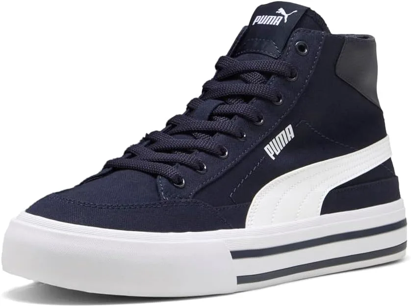 Мужские кроссовки PUMA Court Classic Vulcanized Mid Formstrip на шнуровке, повседневные - синие, синий — фото 2
