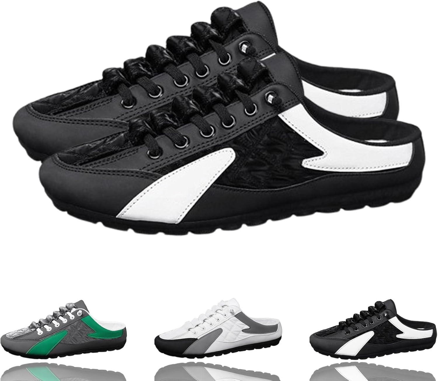 

Мужские слипоны без задника 2025, легкие дышащие кроссовки без задника для мужчин, мужские слипоны на весну и лето Sqyzrz, черный