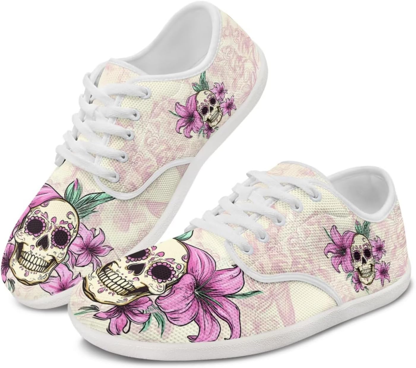 

Кроссовки Skull Barefoot для мужчин и женщин с широким носком, нулевая посадка, минималистичные, дышащие, без шнурков Pointodoor, Skull Lilies