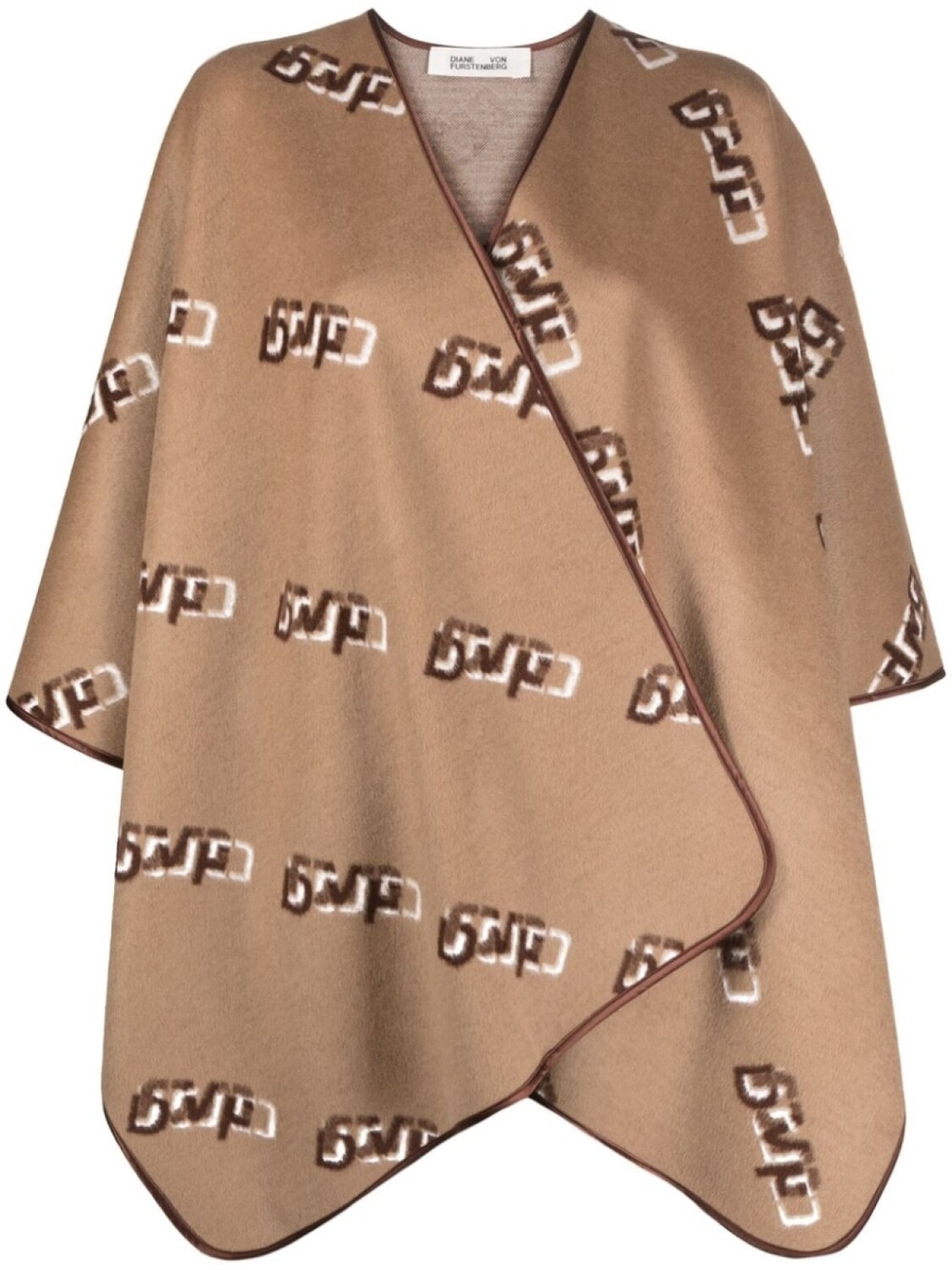 

Diane Von Furstenberg кейп Curtis с жаккардовым логотипом, коричневый