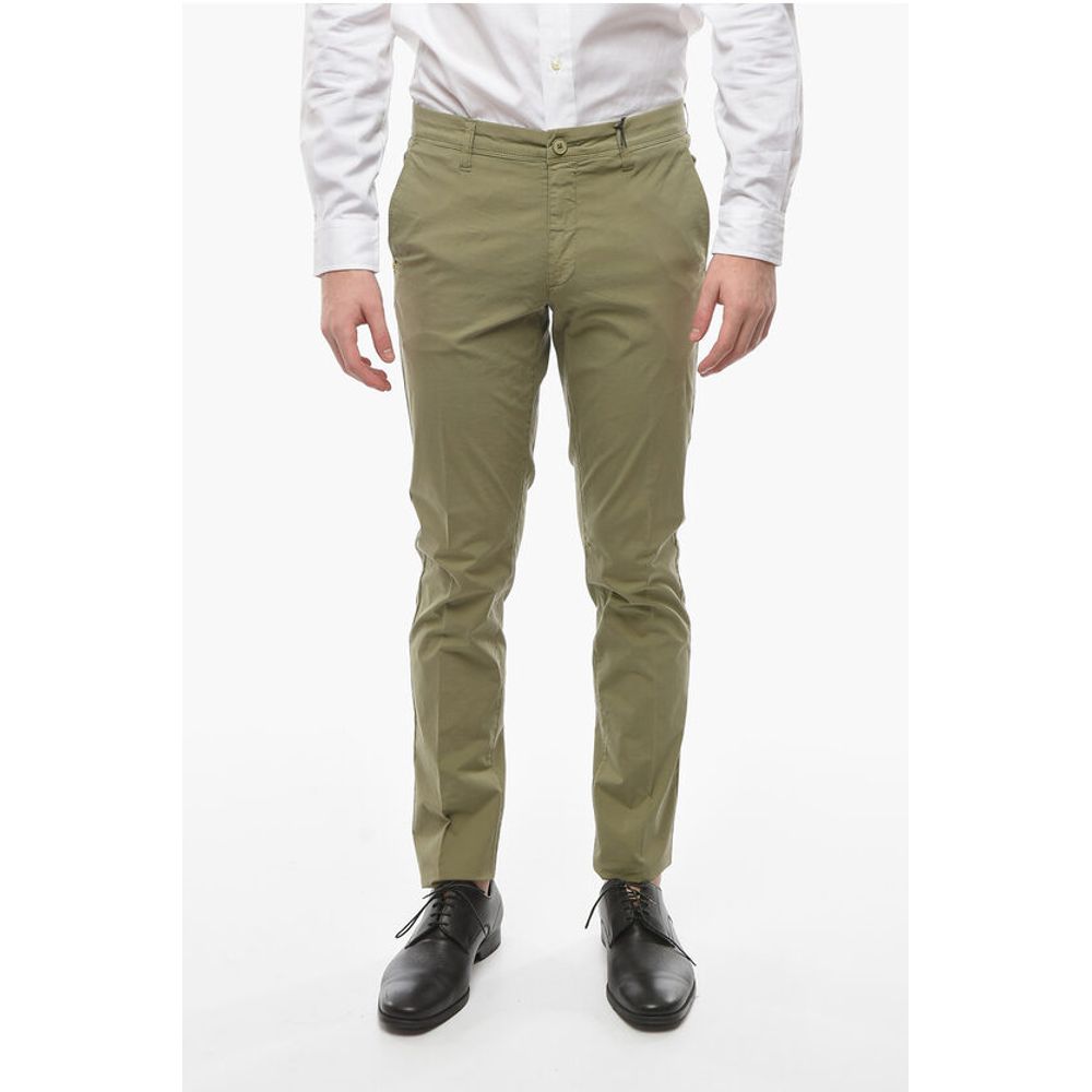 

CC COLLECTION Брюки чинос из льняной смеси со шлевками для ремня Corneliani, Army
