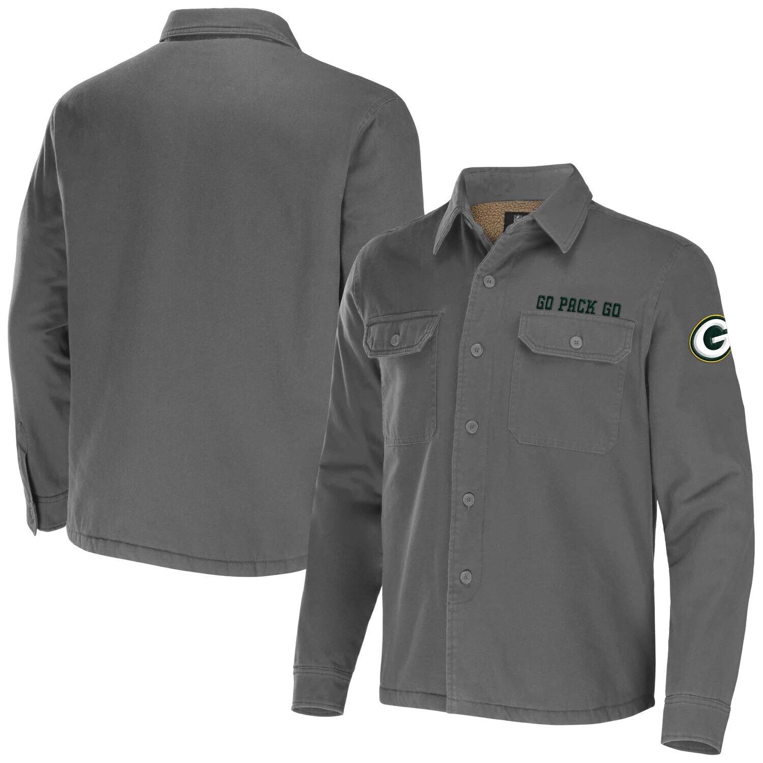 

Мужская коллекция NFL x Darius Rucker от Fanatics серая парусиновая куртка-рубашка на пуговицах Green Bay Packers, Серый, Мужская коллекция NFL x Darius Rucker от Fanatics серая парусиновая куртка-рубашка на пуговицах Green Bay Packers