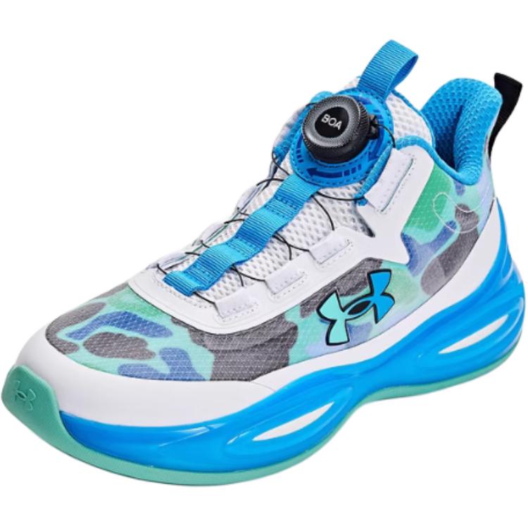 

Under Armour Скользостойкие амортизирующие баскетбольные кроссовки Low Top для детей бело-синие