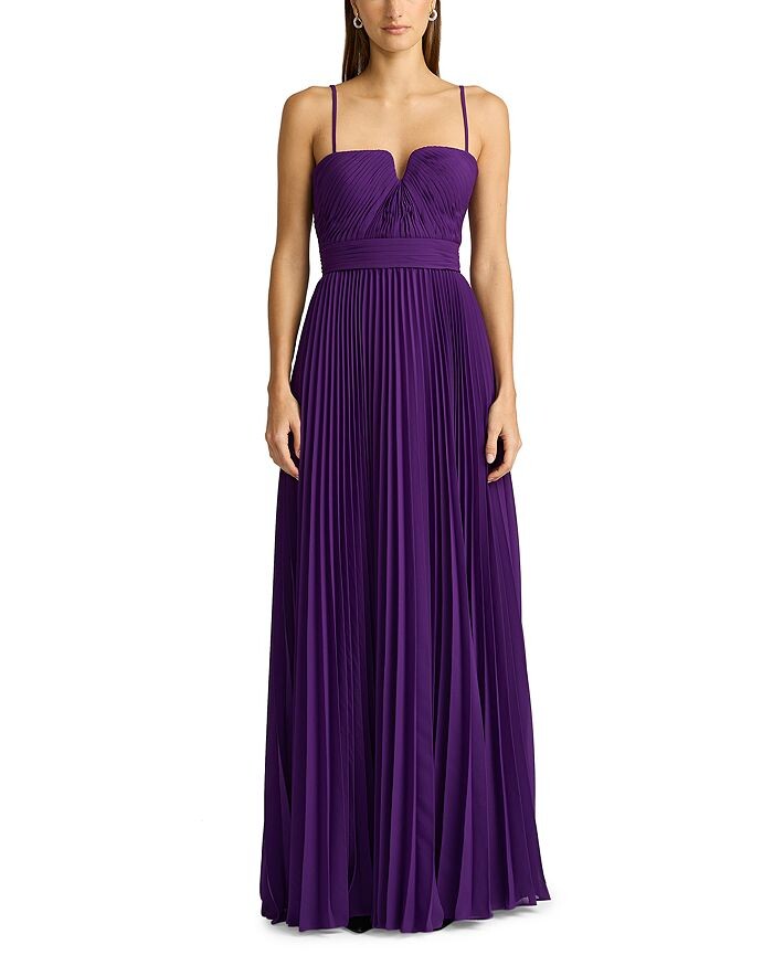 

Плиссированное платье Zac Posen, фиолетовый