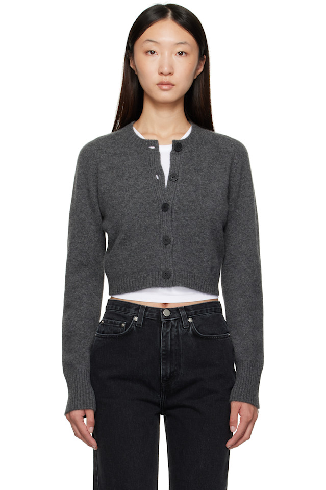 

Кашемировый укороченный кардиган Zephir Loulou De Saison, цвет anthracite melange