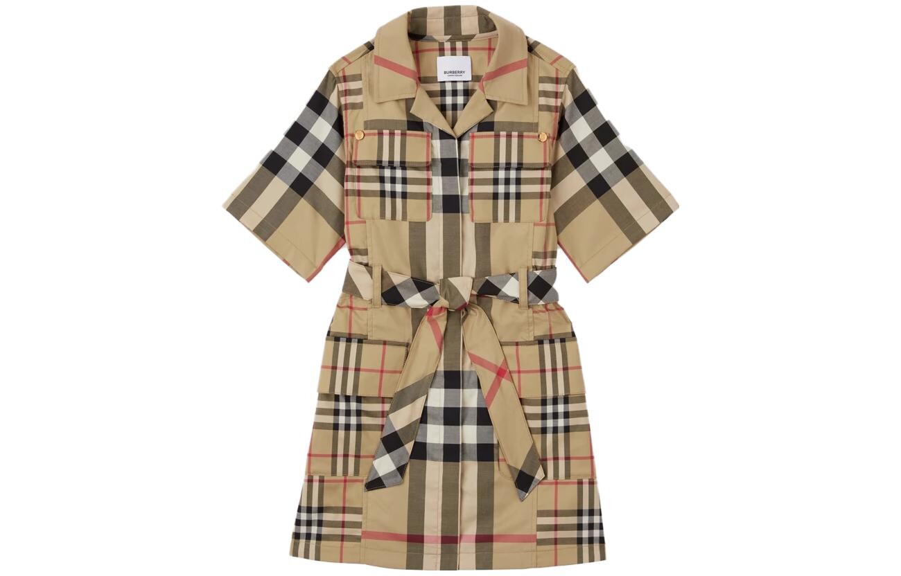 

Детское платье Burberry Kids, цвет Khaki