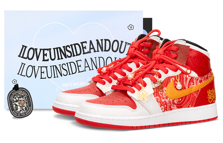 

Кроссовки Air JORDAN 1 Vintage Basketball Shoes Unisex High-Top Red White