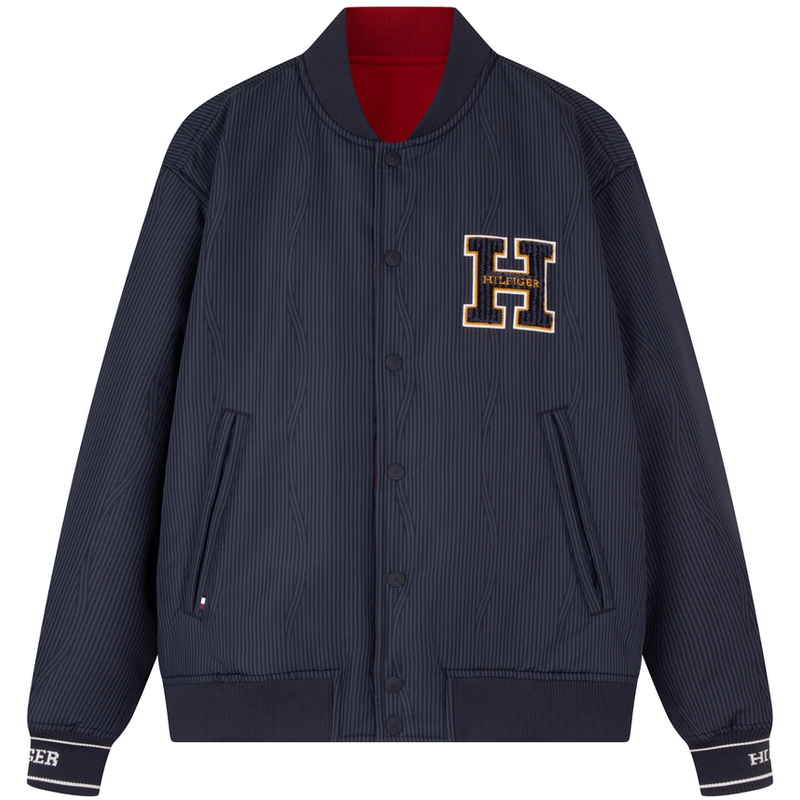 Tommy Hilfiger Новогодняя пуховая куртка мужская, Apricot/Navy Blue RBT — фото 3