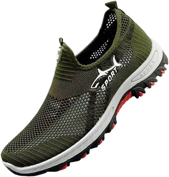 

Мужские спортивные кроссовки с дышащей сеткой и шнуровкой - легкие, низкие, повседневного стиля, с прочной резиновой подошвой, удобной тканевой подкладкой, гибкий дизайн, подходящий для повседневной носки и легких упражнений Hoalox, зеленый