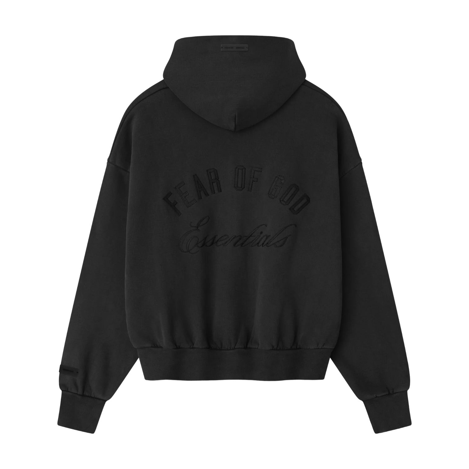 Толстовка на молнии Fear of God Essentials с вышивкой, классическая, цвет «Винтажный черный» — фото 2