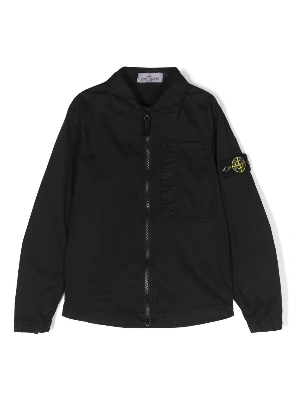 

Куртка на молнии с нашивкой Compass Stone Island Junior, черный