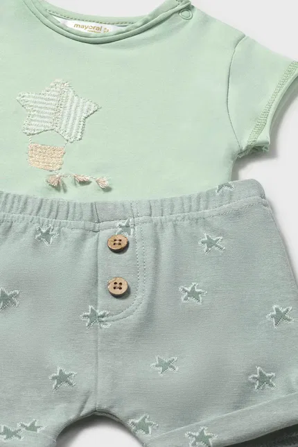 Комплект из двух предметов Mayoral Newborn, зеленый — фото 4