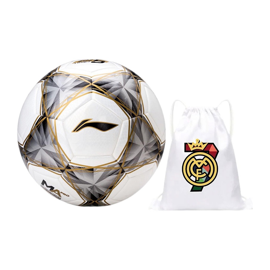 

LINING Размер 5 футбольный мяч PU бесшовный термосварной Unisex белый серебристый золотистый