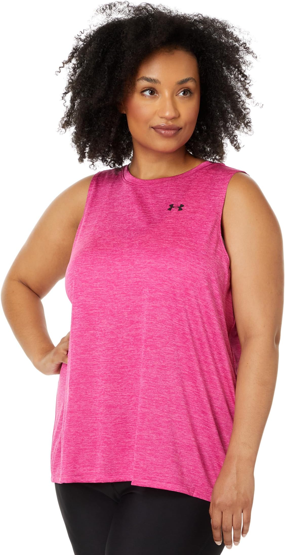 

Майка Under Armour Plus Size Tech Tank Twist, цвет Astro Pink/Black