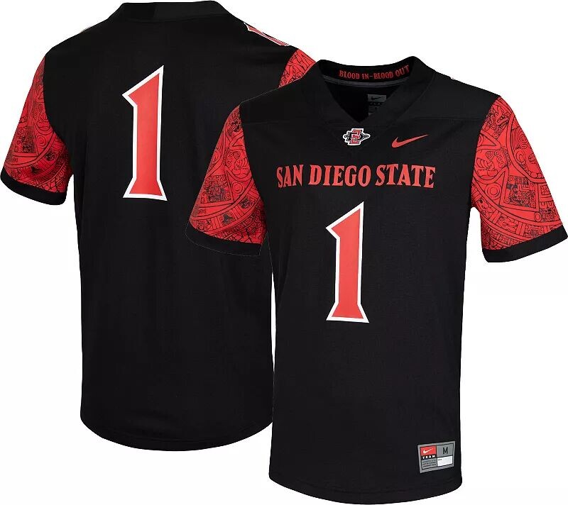 

Мужская черная майка Nike San Diego State Aztecs #1 Dri-FIT Game Football