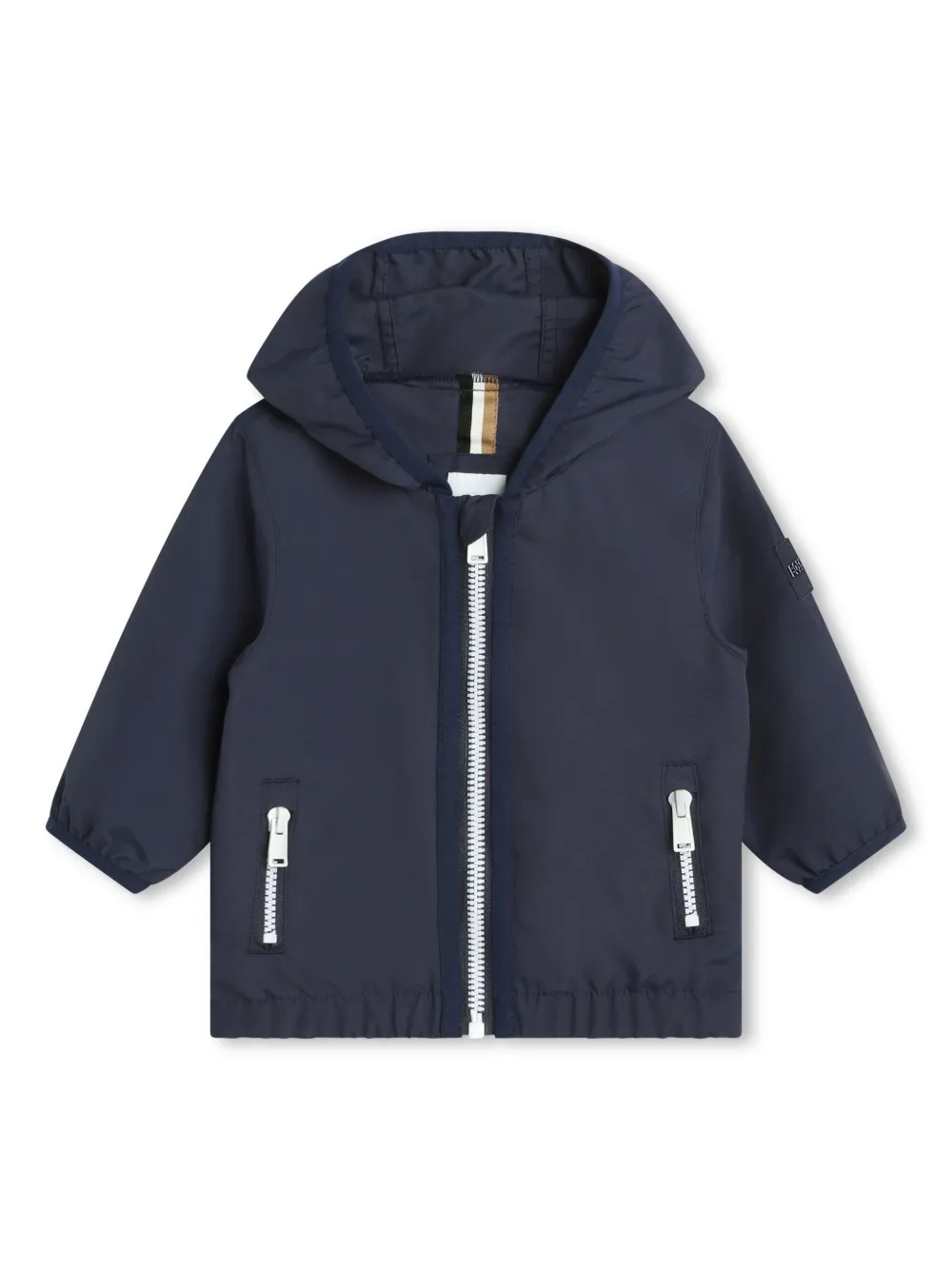 

Ветровка с капюшоном и логотипом BOSS Kidswear, синий