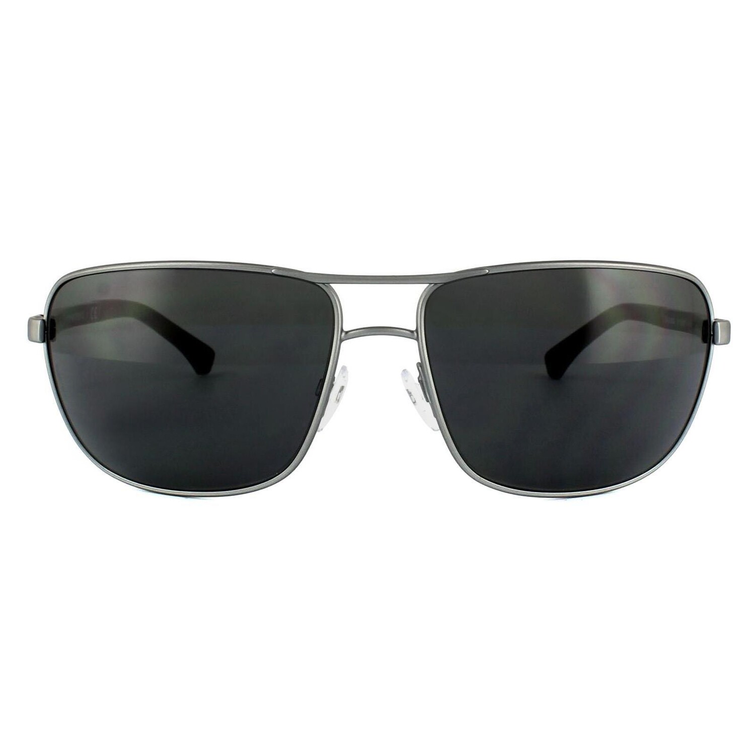 

Серые солнцезащитные очки Aviator с рутениевой резиной Emporio Armani, серый