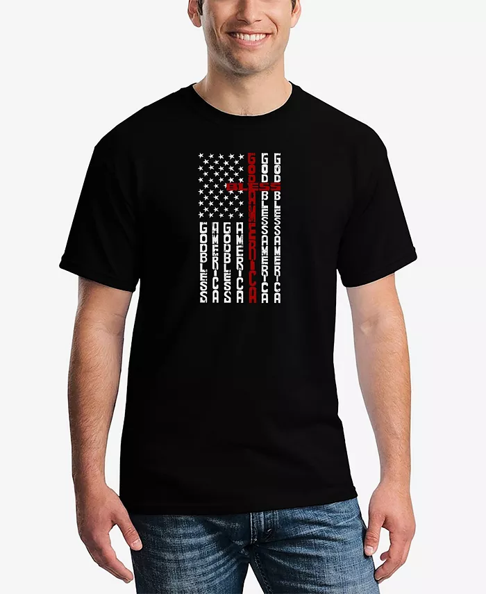 

Мужская футболка Cross Flag Word Art LA Pop Art, серый