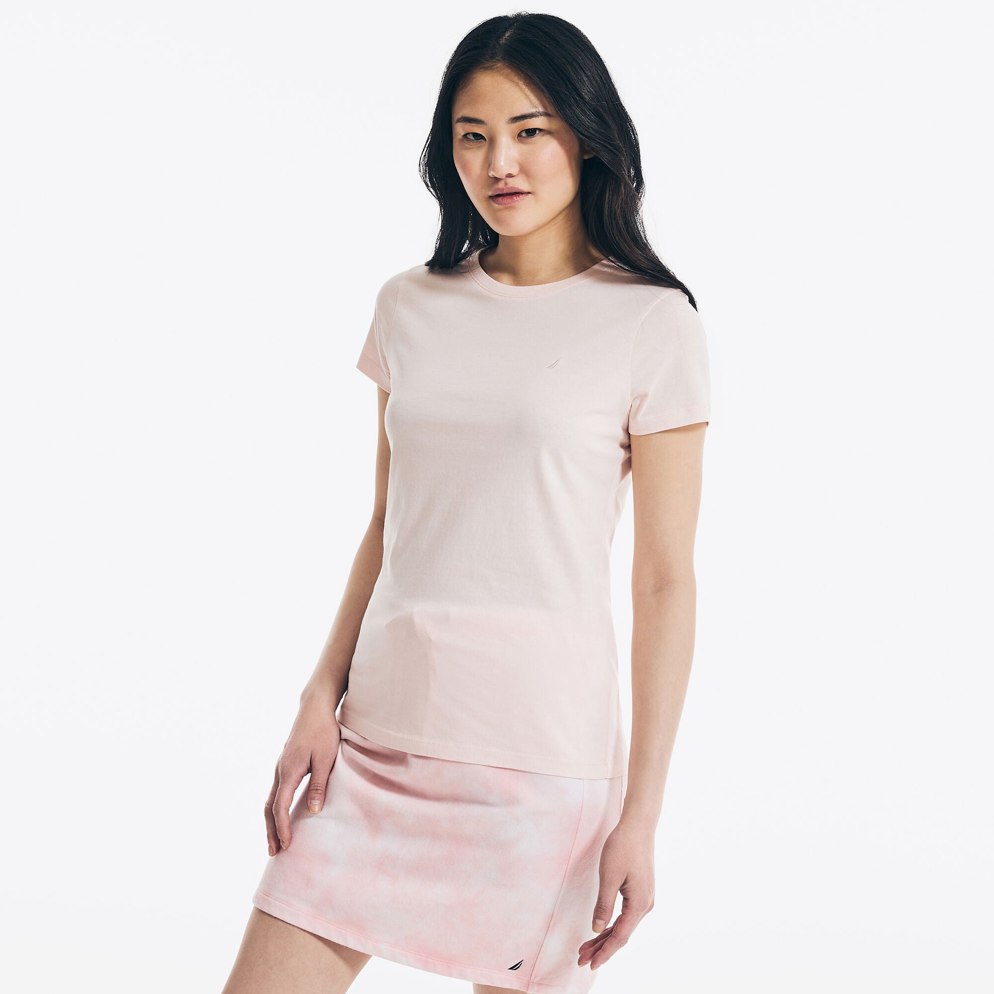 

Женская однотонная футболка с круглым вырезом Nautica, цвет bloom pink pantone