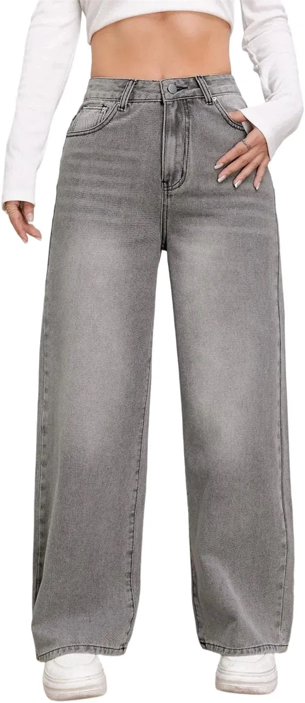 Джинсы прямые Vintage Basic, серый