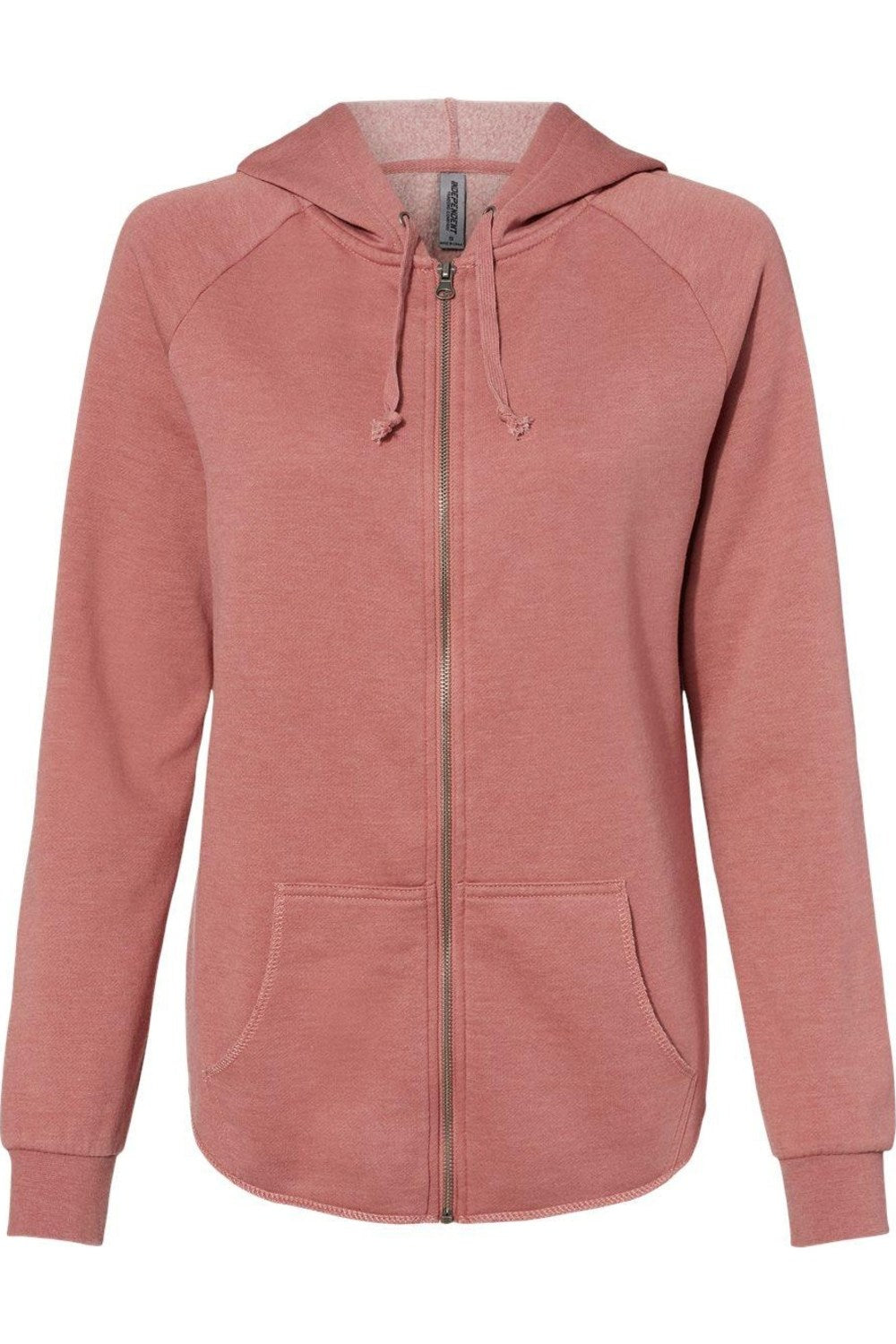 

Independent Trading Co. Женская толстовка California Wave Wash с капюшоном и молнией, цвет dusty rose