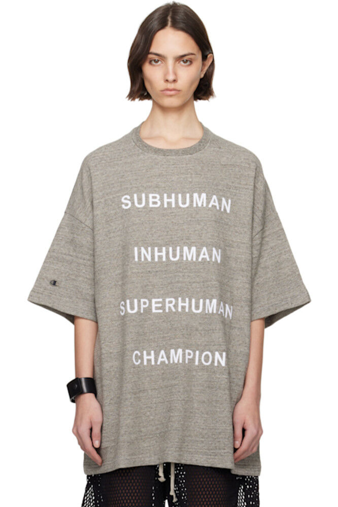 

Серая футболка Champion Edition Tommy Rick Owens