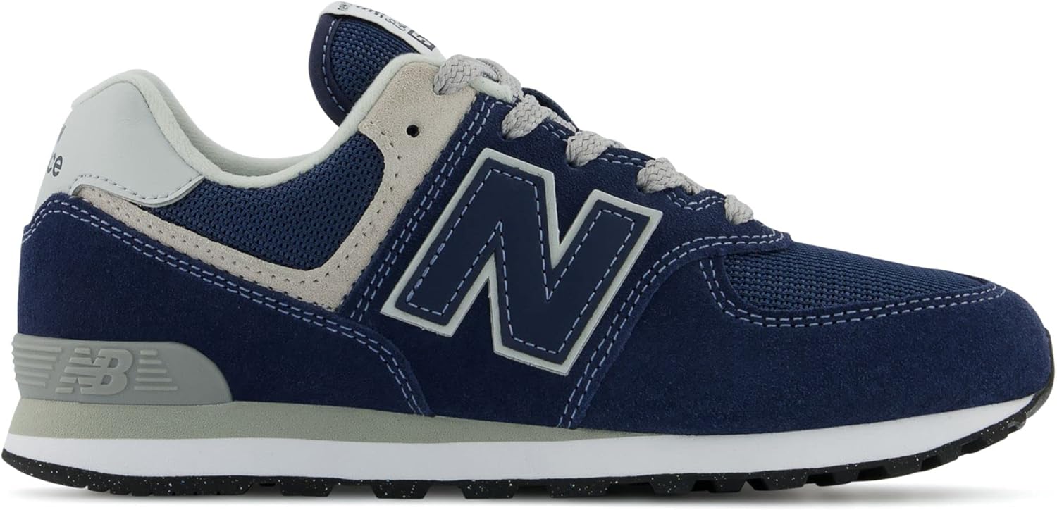 Кроссовки New Balance Kids' 574 V1 на шнуровке, темно-синий/белый — фото 2