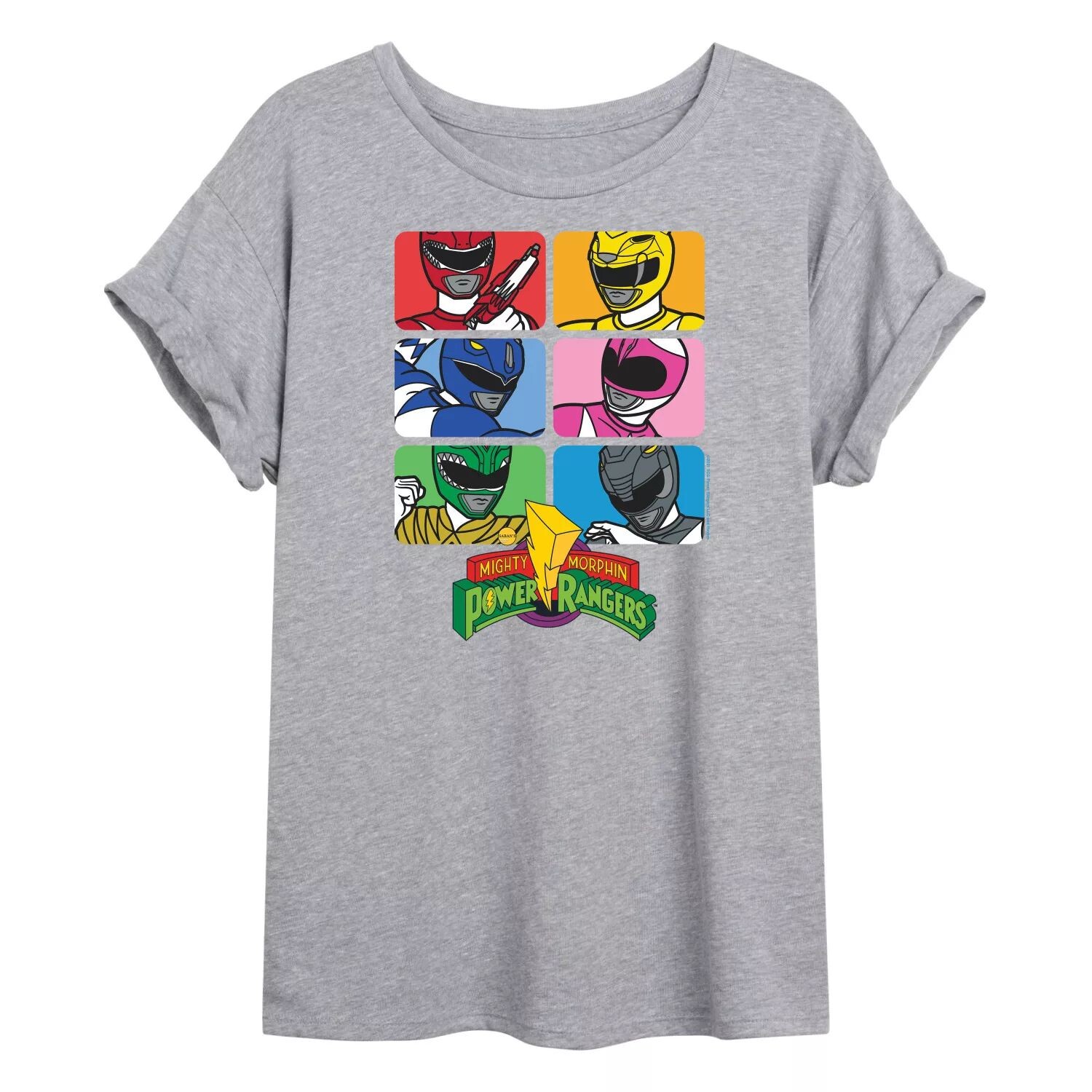 

Юниорская футболка Power Rangers Blocks с струящимся рисунком Licensed Character