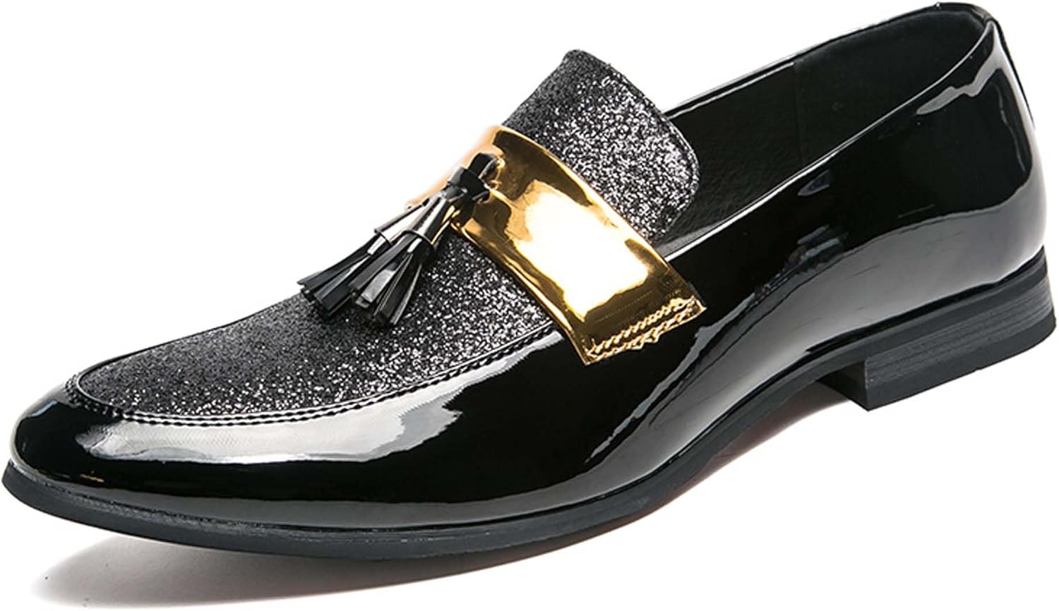 

Мужские слипоны Vtiao с блестками, заостренным носком и кожаными вставками, с бахромой, челси. Мужские формальные лоферы, подходят для повседневной носки, вечеринок, клубов, свиданий, официальных мероприятий и т.д, черный