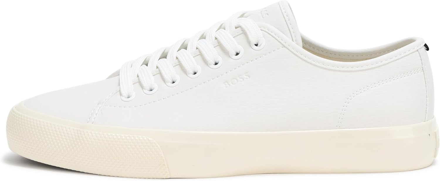 Низкие кроссовки BOSS Girl's Aiden с логотипом и блоками из кожи, Milk — фото 2