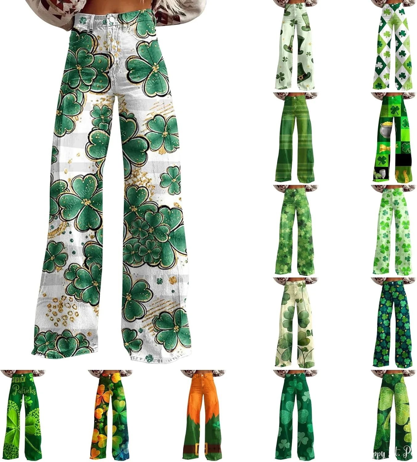 

Джинсы для женщин High Waist Bell Bottom Checkered Demin