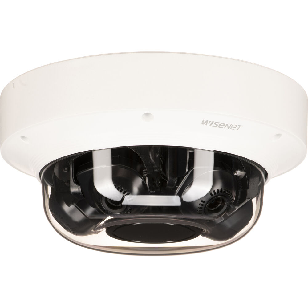 

Уличная сетевая купольная камера Hanwha Vision WiseNet серии PNM-9084QZ1 с четырьмя датчиками и разрешением 8 Мп, PTRZ