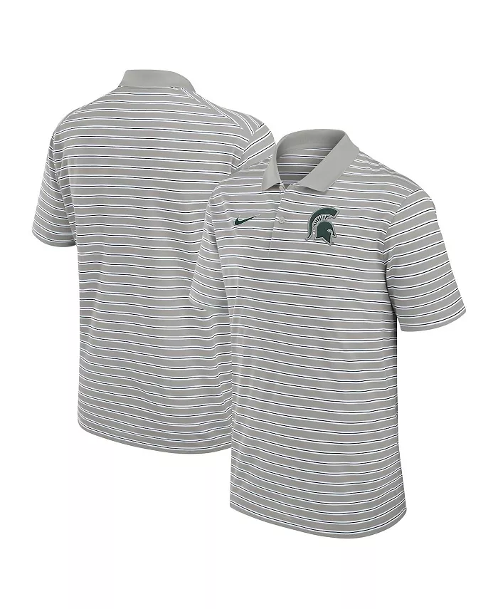 

Мужская поло Michigan State Spartans Primetime Victory Striped Performance Nike, серый