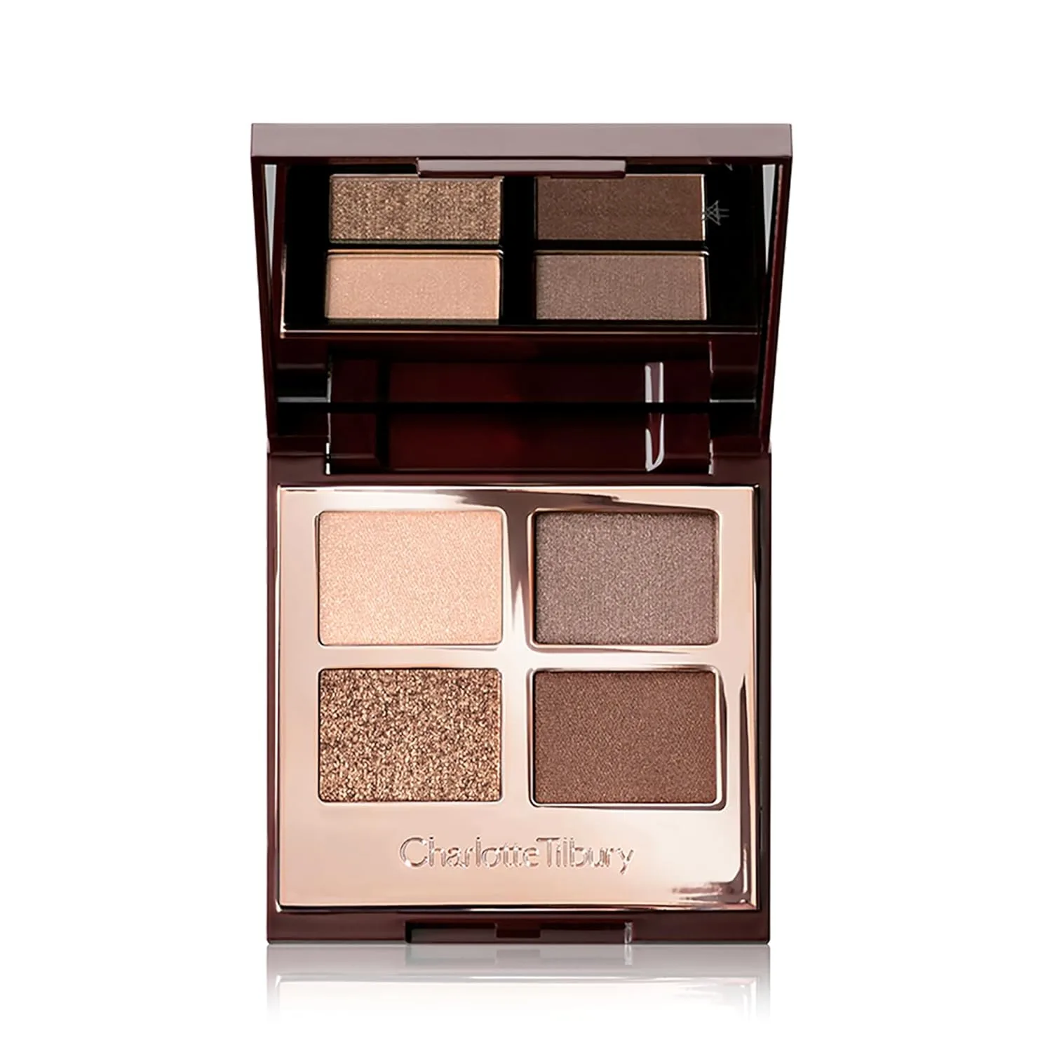 Палетка теней для век Charlotte Tilbury Luxury Palette Eyeshadow - палетка с мерцающими, металлическими и матовыми сатиновыми оттенками, содержащая 4 взаимодополняющих оттенка., The Golden Goddess - gold and bronze