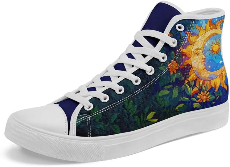 

Кеды на высокой подошве Sun Moon Star из холщовой ткани для женщин и мужчин, черные и белые модные туфли, шнуровка, стильные, унисекс, для прогулок и повседневного ношения Awsole