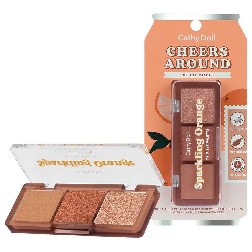 

Cathy Doll Палетка для век Cheersaround Trio 6г. 05 сверкающий апельсин, Sparkling Orange