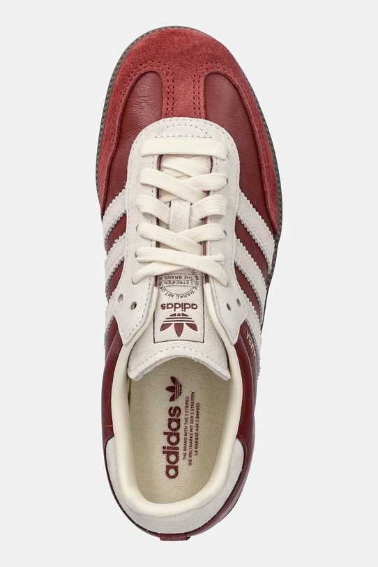Кожаные кроссовки Samba OG J Adidas Originals, бордовый — фото 4