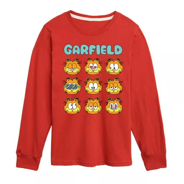 

Мальчиковая футболка с длинным рукавом Garfield Moods для возрастов 8-20 лет Licensed Character, красный