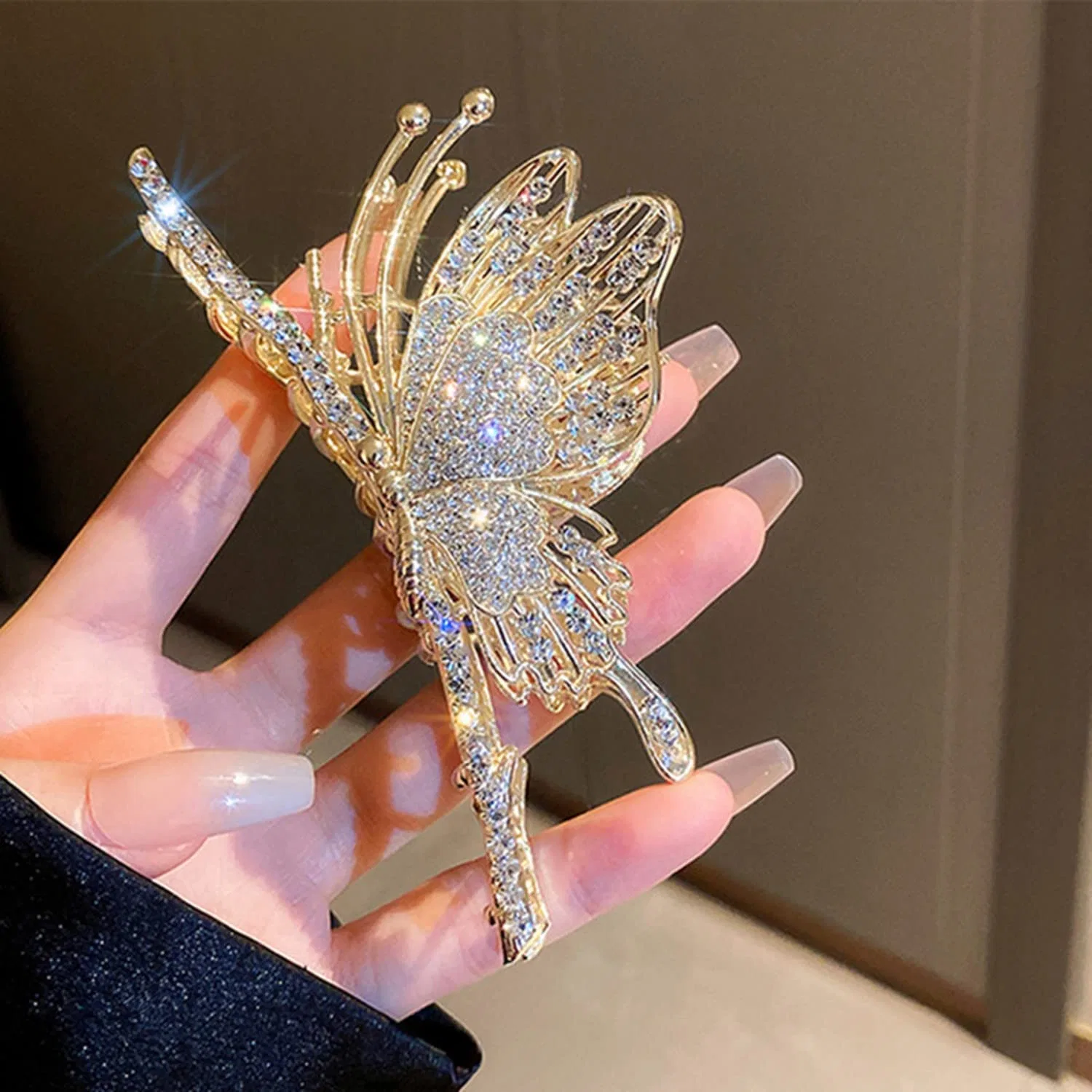 Набор металлических заколок-бабочек для волос, 2 шт. Cismark, Butterfly Rhinstone — фото 3