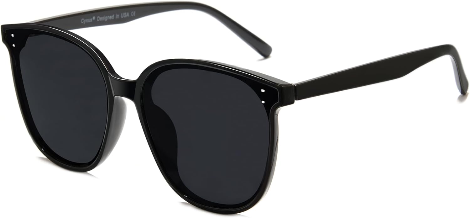 

Солнцезащитные очки Cyxus Oversized Cat Eye для женщин, поляризованные линзы, защита от УФ-излучения, для пляжа, музыкальных фестивалей, шопинга, 1902, 01-oversized Cat Eye Sunglasses-black Lens Black Frame