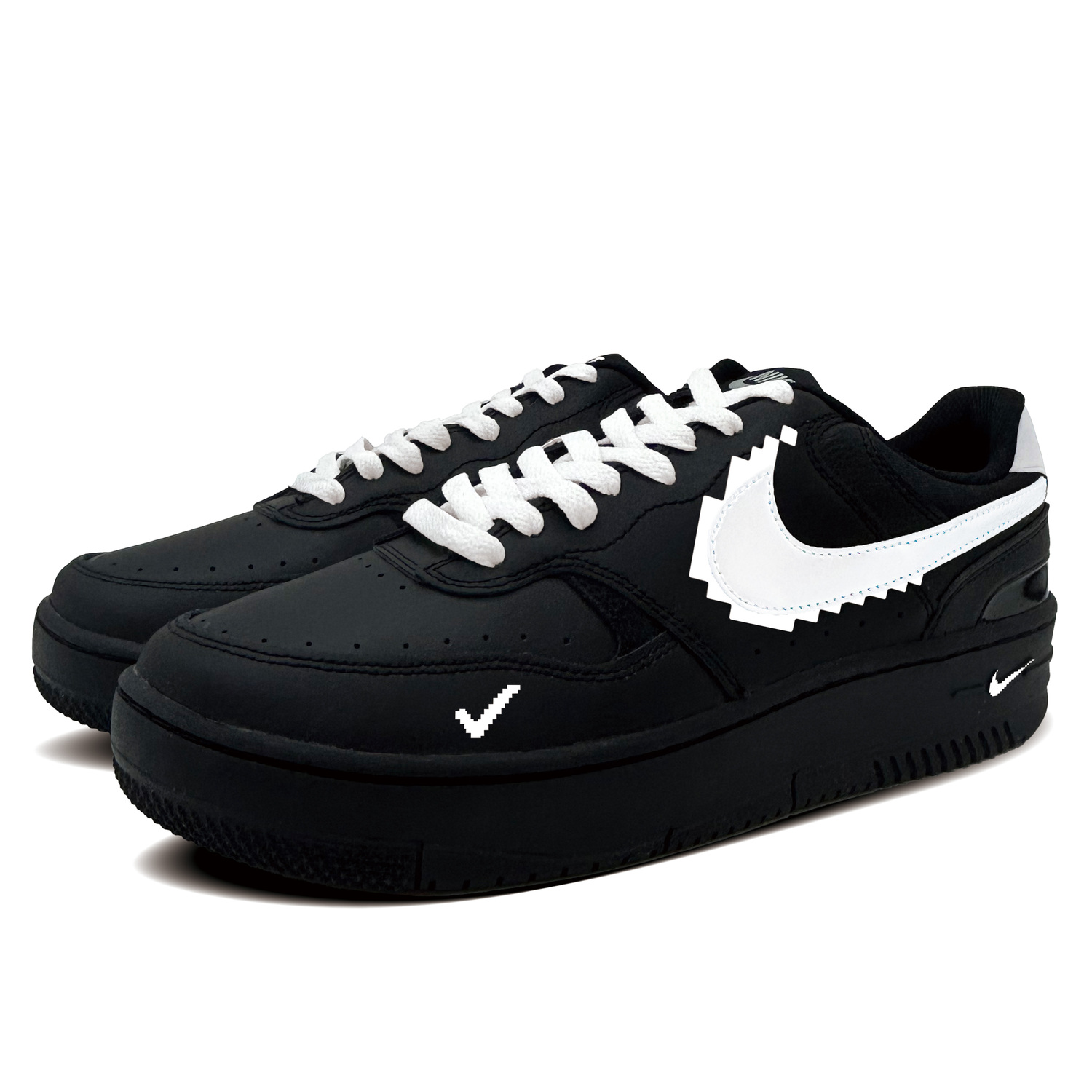 Gamma Force Pixel Trend устойчивые к истиранию низкие скейтерские кроссовки unisex Nike, черный — фото 4